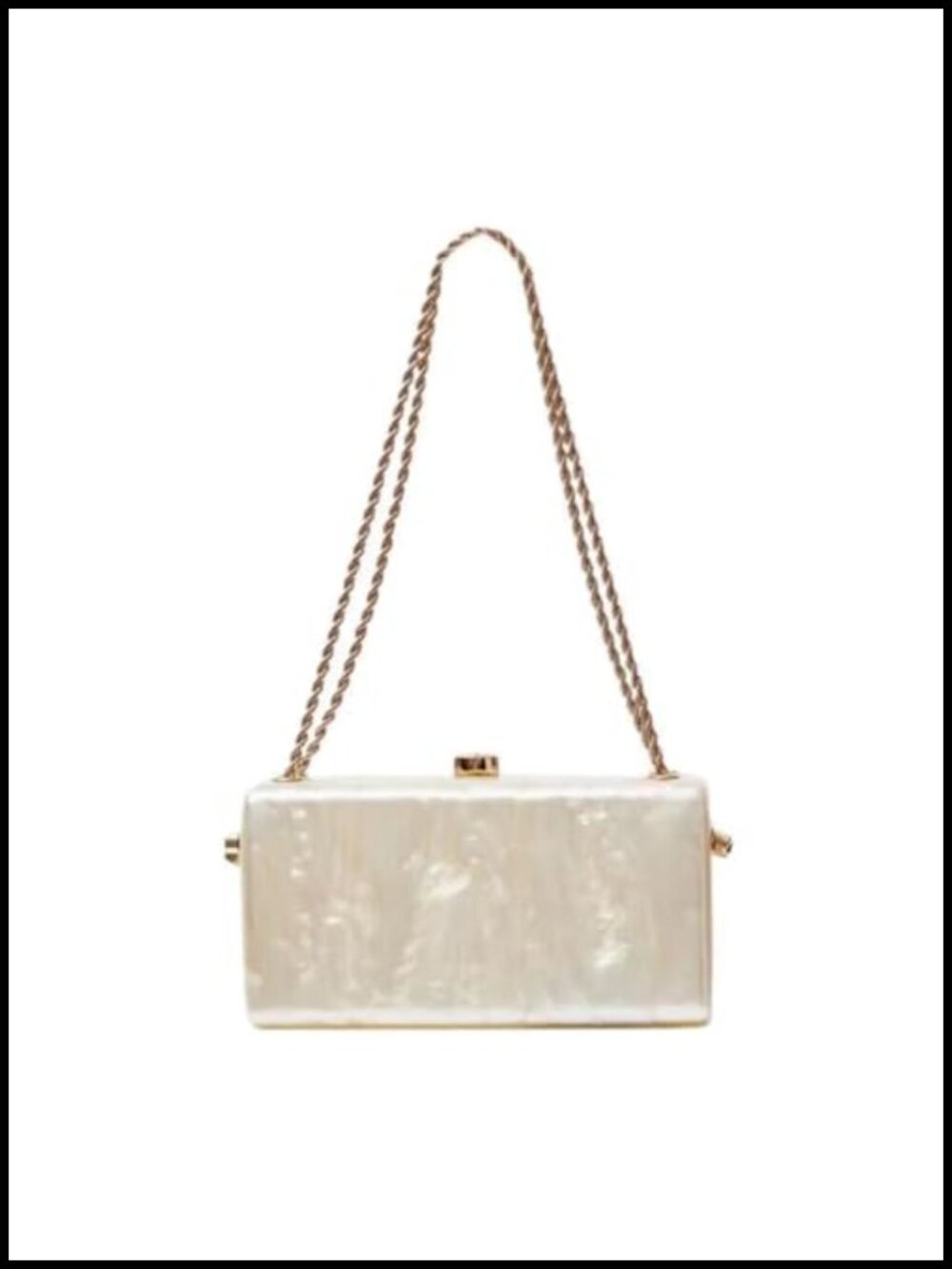 Acrylic Evening Clutch Box Retro Marble Chain Shoulder Bag for Wedding Prom